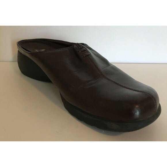 LiteStride Womens Brown Leather Slip On Clogs Casual Work Shoes Size 10 - Picture 2 of 6